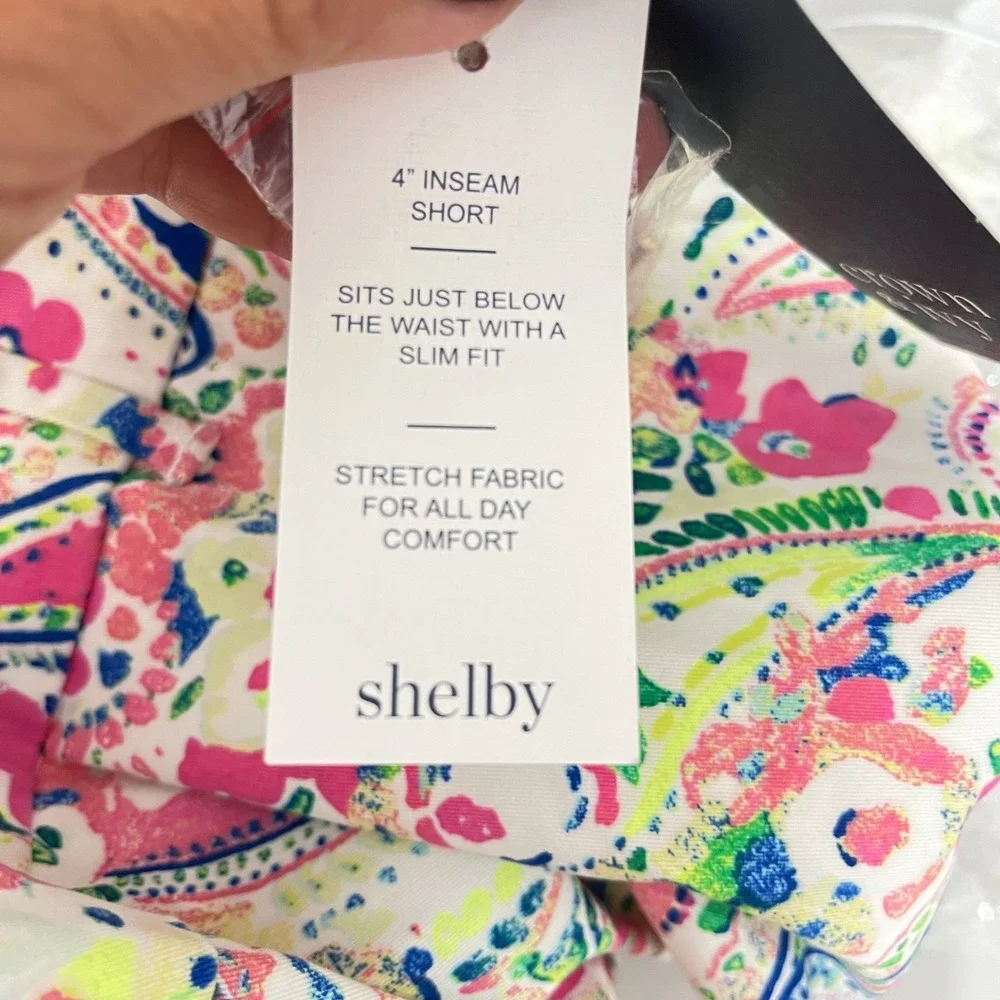 Crown & Ivy Shelby Scallop Shorts Womens 12 Pink Paisley Floral 4